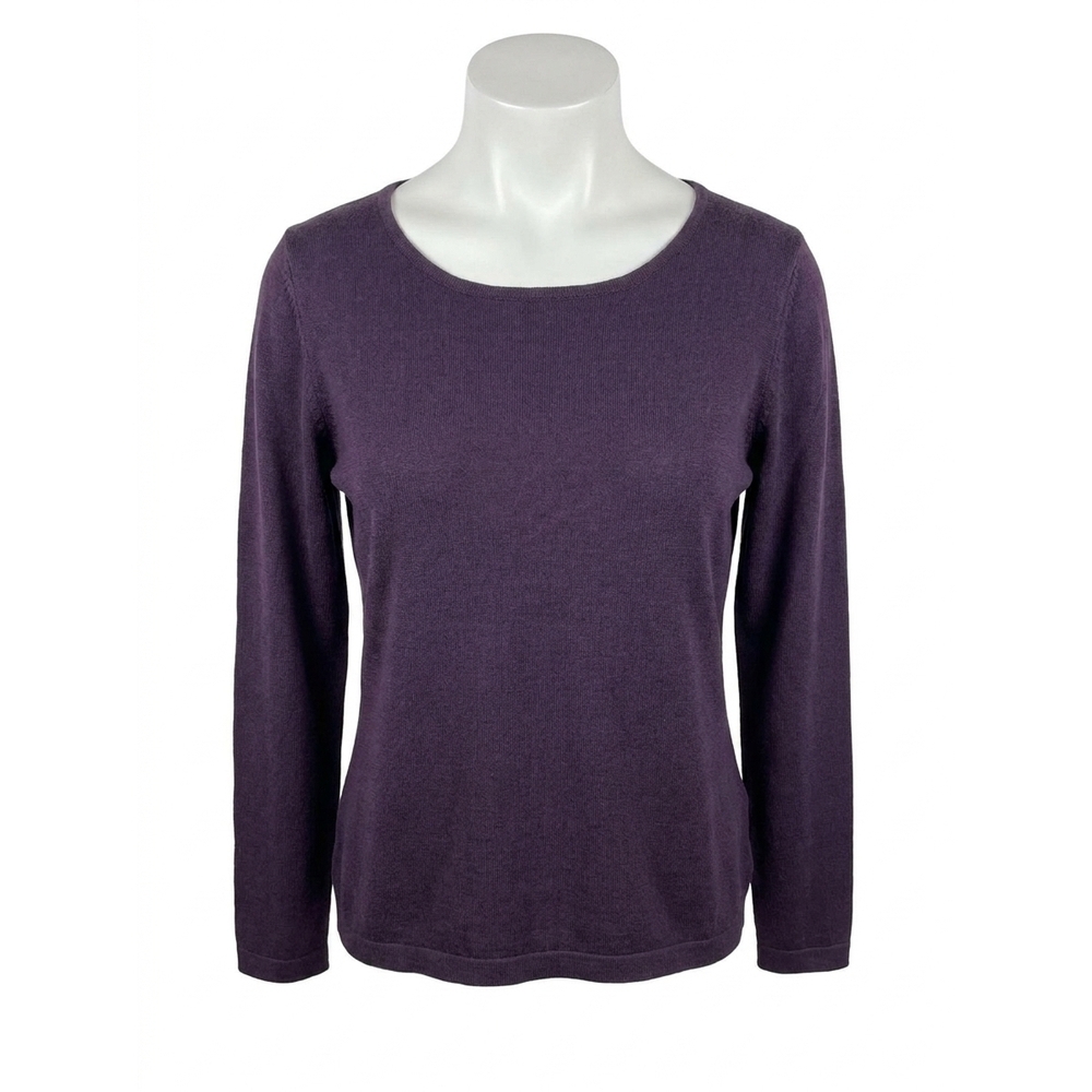 NEW ANGEL long sleeve scoop neck top in plum